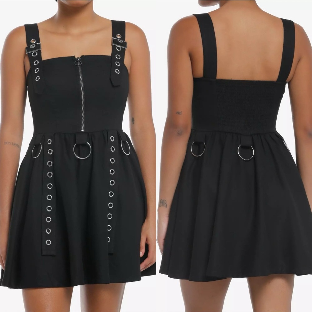 Hot Topic | Social Collision Black Grommet Buckle Dress - Picture 6 of 6